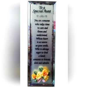 A Special Gift for Aunts! A Poem on Beveled Glass Tabletop 7” Tall